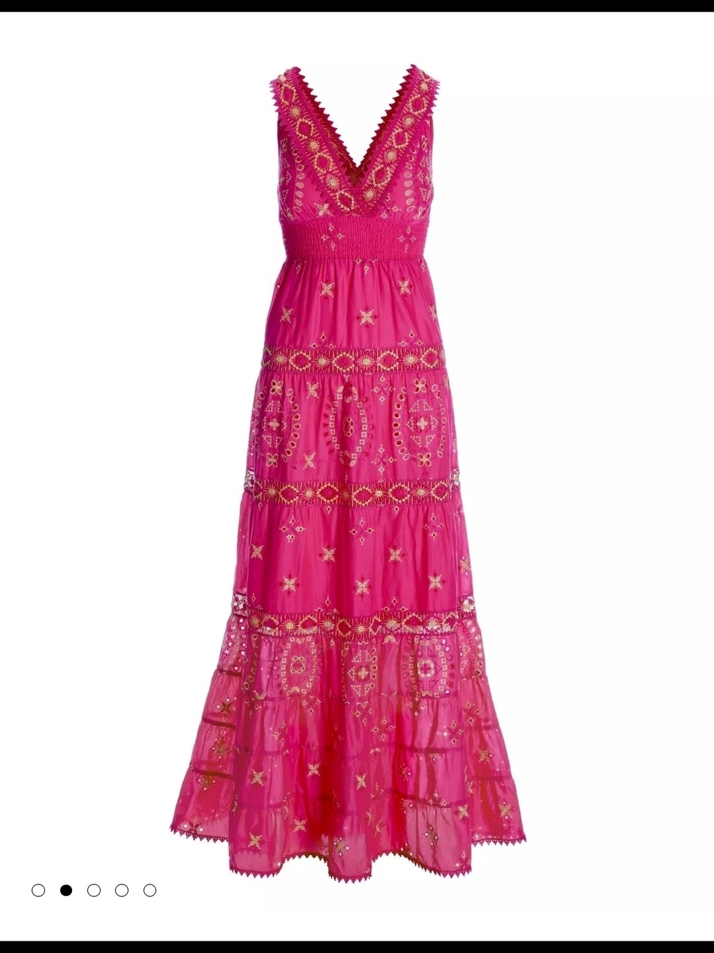 Boston Proper Metallic Lace-Inset Eyelet Maxi Dress Size M - Picture 4 of 11